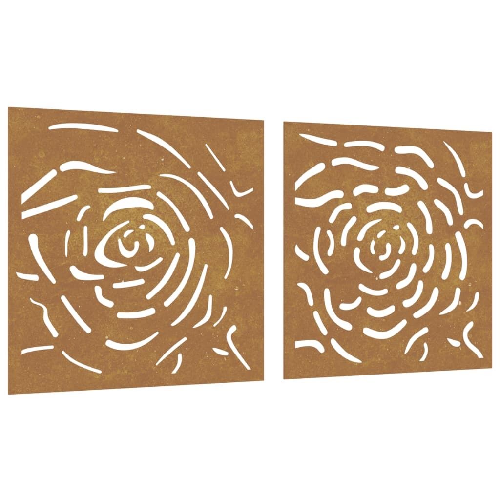 vidaXL 2 pezzi decorazione murale da giardino 55x55 cm Immagine del prodotto 