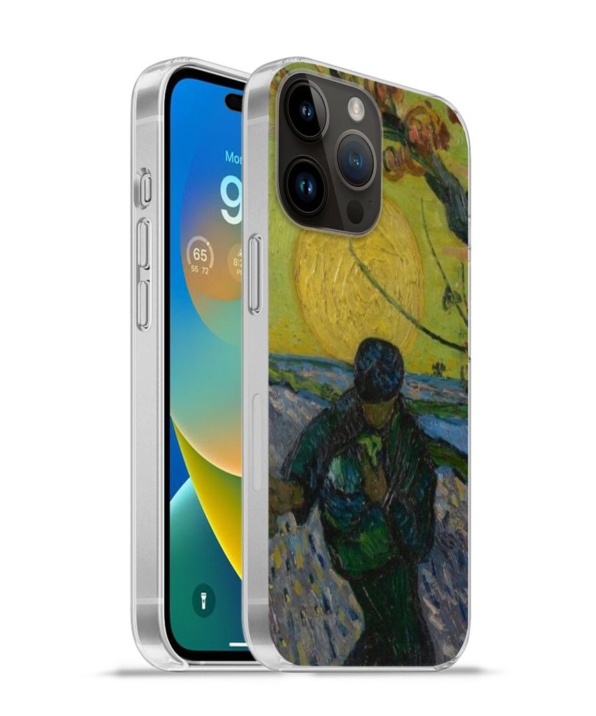MuchoWow Handyhülle Schutzhülle Hülle für Apple iPhone 14 Pro - Softcase Der Sämann - Vincent van Gogh Silikon Softcase Handy Hülle - Umschlag