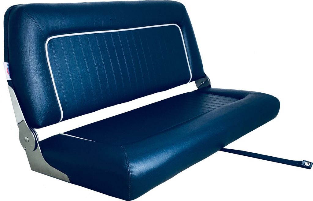 Steuerbank Coach de Luxe 2er Sitzbank in dunkelblau Bootssitz Steuerstuhl Doppelsitz