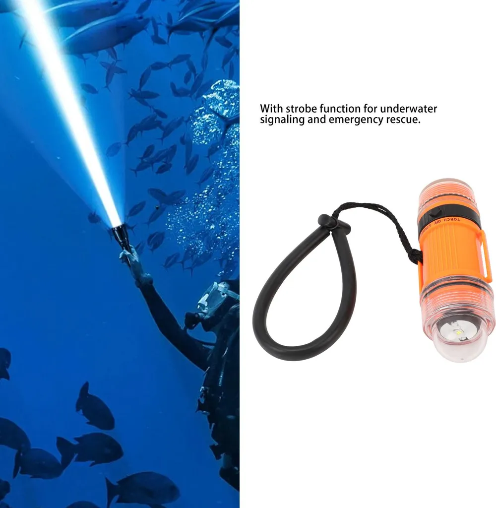 Lampe Torche de Signalisation Plongée à LED Orange - Étanche - 5