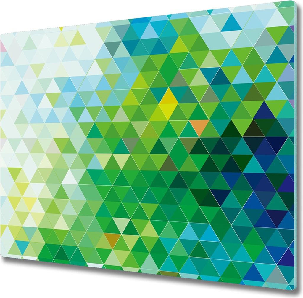 Glas Herdabdeckplatte 60x52 cm Spritzschutz Glasabdeckplatte Schneidebrett Abstraktion Dreiecke