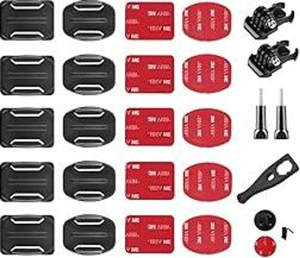 Klebepads Halterung 3M Action Cam Zubehör, Klebehalterung Flache Gebogene Helmhalterung, 26pcs Halterungen Zubehör Klebehalterung für GoPro Und ...