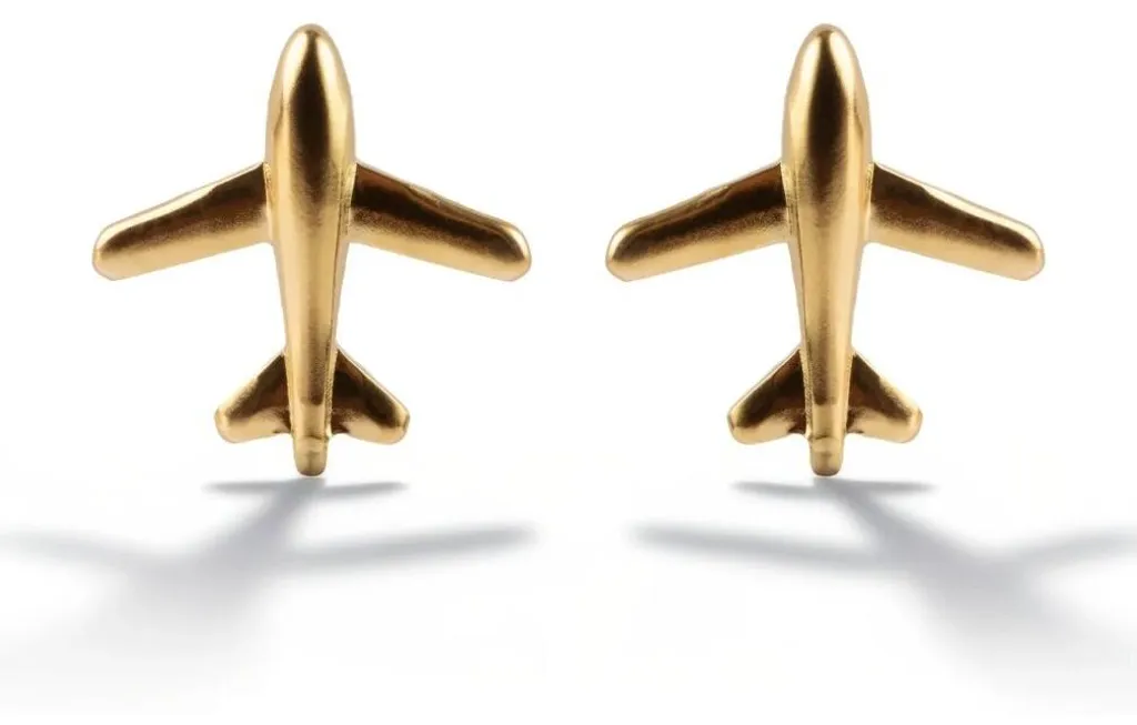 Boucles d'oreilles avion plaqué or hypoallergénique Solan Or