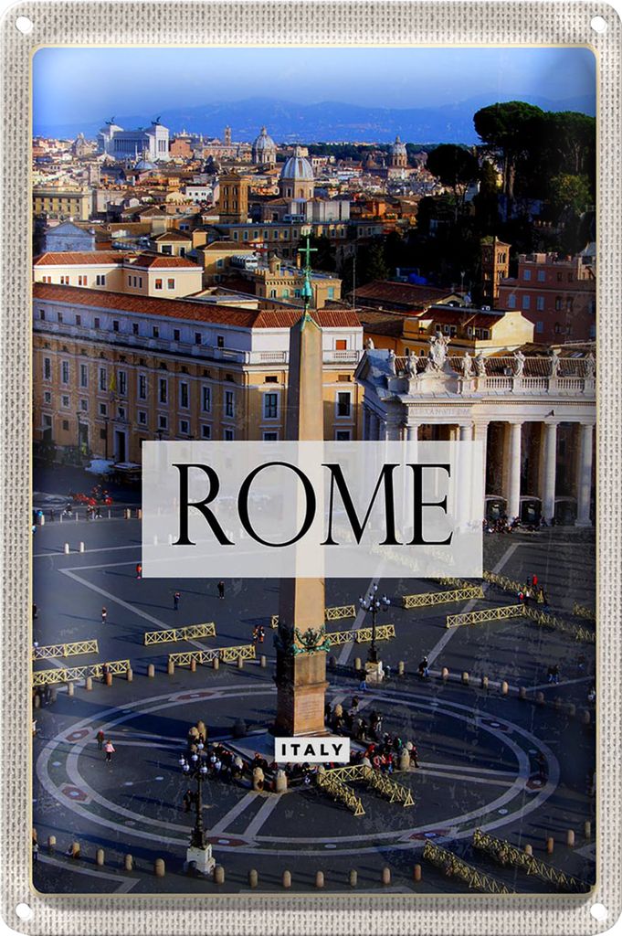 Blechschild Reise 40x30cm Rom Italien Petersplatz Urlaub