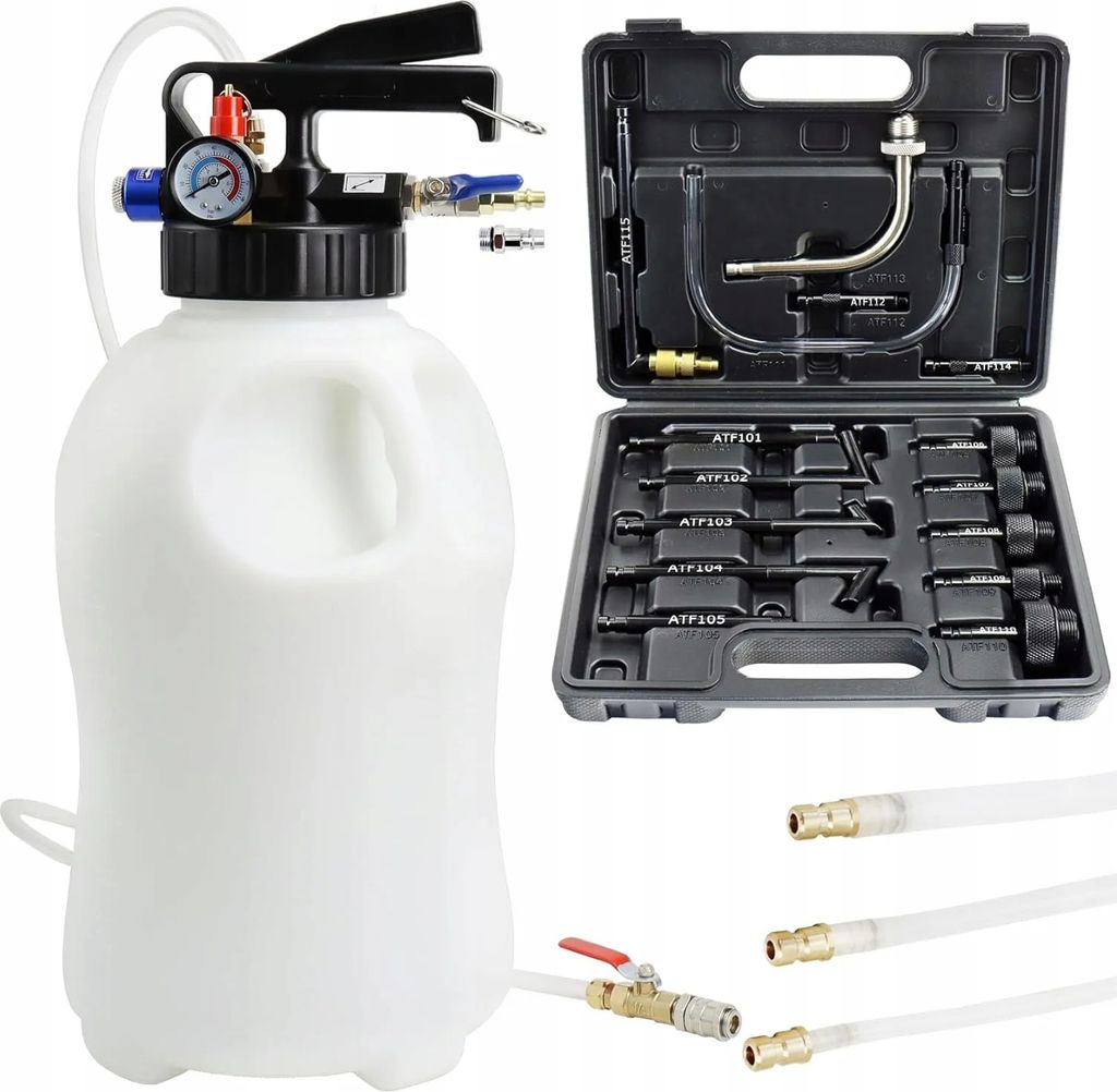 LUXTOM | Getriebeöl Einfüllgerät, 10l, Pneumatische Getriebeöl Pumpe, Ölabsaugpumpe und Öl Einfüllgerät, Öleinfüllgerät, Ölabsauger