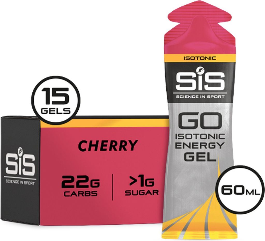 Science in Sport - SIS GO Isotonic Energy Gel - Vegan - Kirsche geschmack - Isotonische Formulierung mit 22g Kohlenhydraten - 15 x 60ml