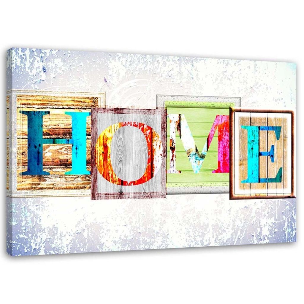 Leinwandbild home-inschrift aus ziegelsteinen 120x80 cm Produktbild 