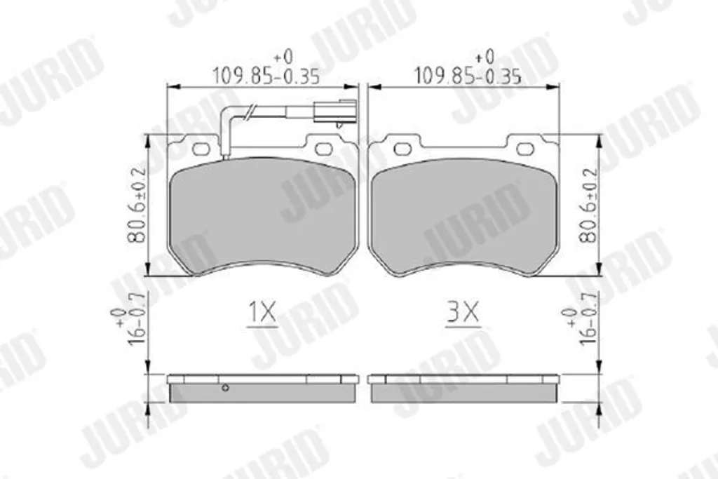 Plaquettes de frein avant JURID 573309J pour ALFA ROMEO 159 Sportwagon
