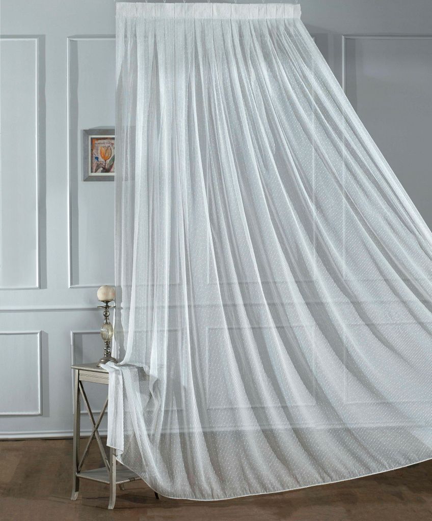 Gardinella - Gardine AURELIA SILBER 145 cm x 245 cm – Leichte Eleganz mit silbernen Schimmer
