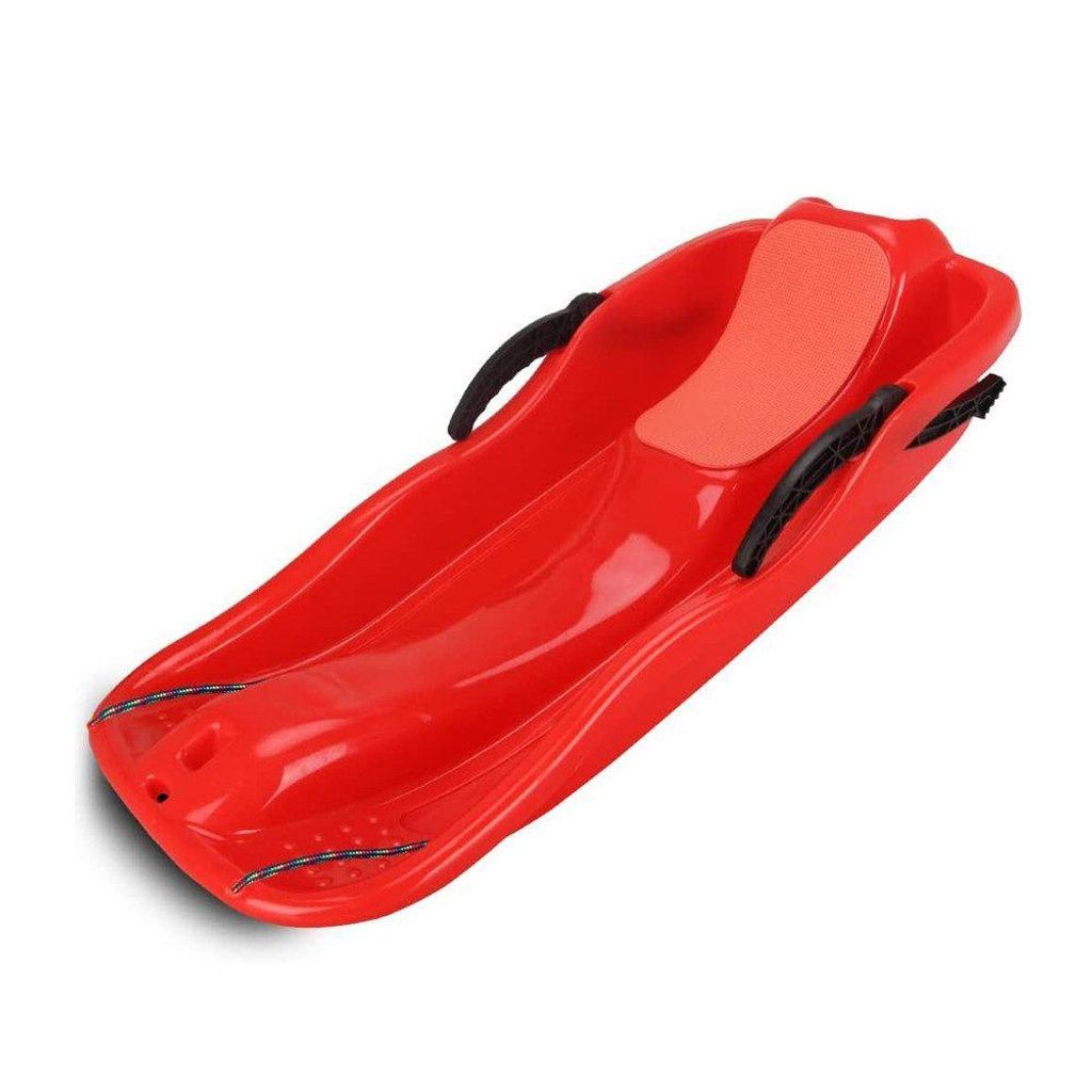 Fine Life Pro Skibob Schlitten Bob Schlitten Kinderbob mit Bremsen für 3-10 Jahre, Rot