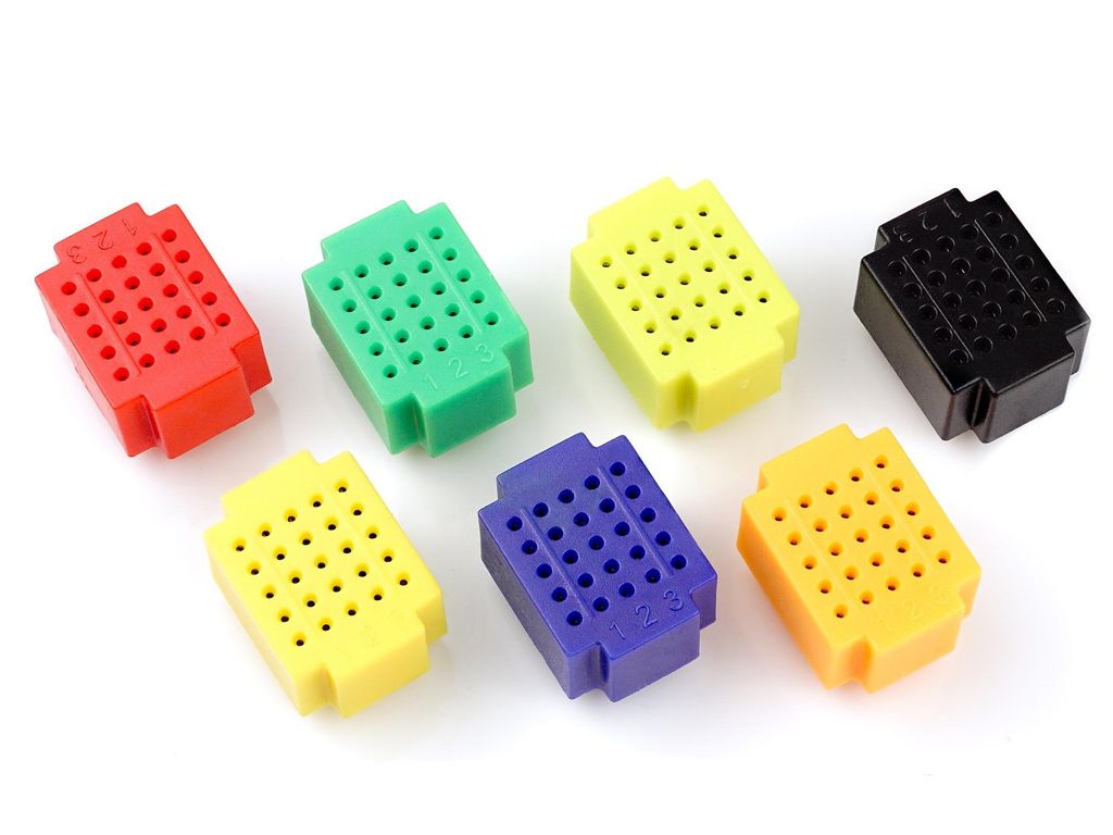 Super Mini Breadboard mit 25 Kontakten - Set mit 7 Stück Produktbild 
