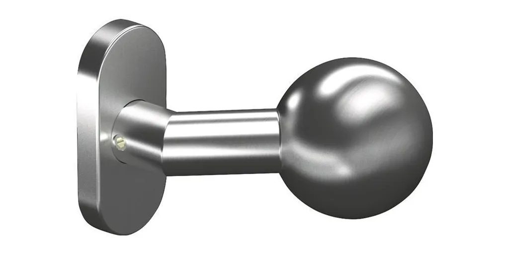 Bouton porte fixe OGRO 3548V inox VA brossé 50mm rosace ovale