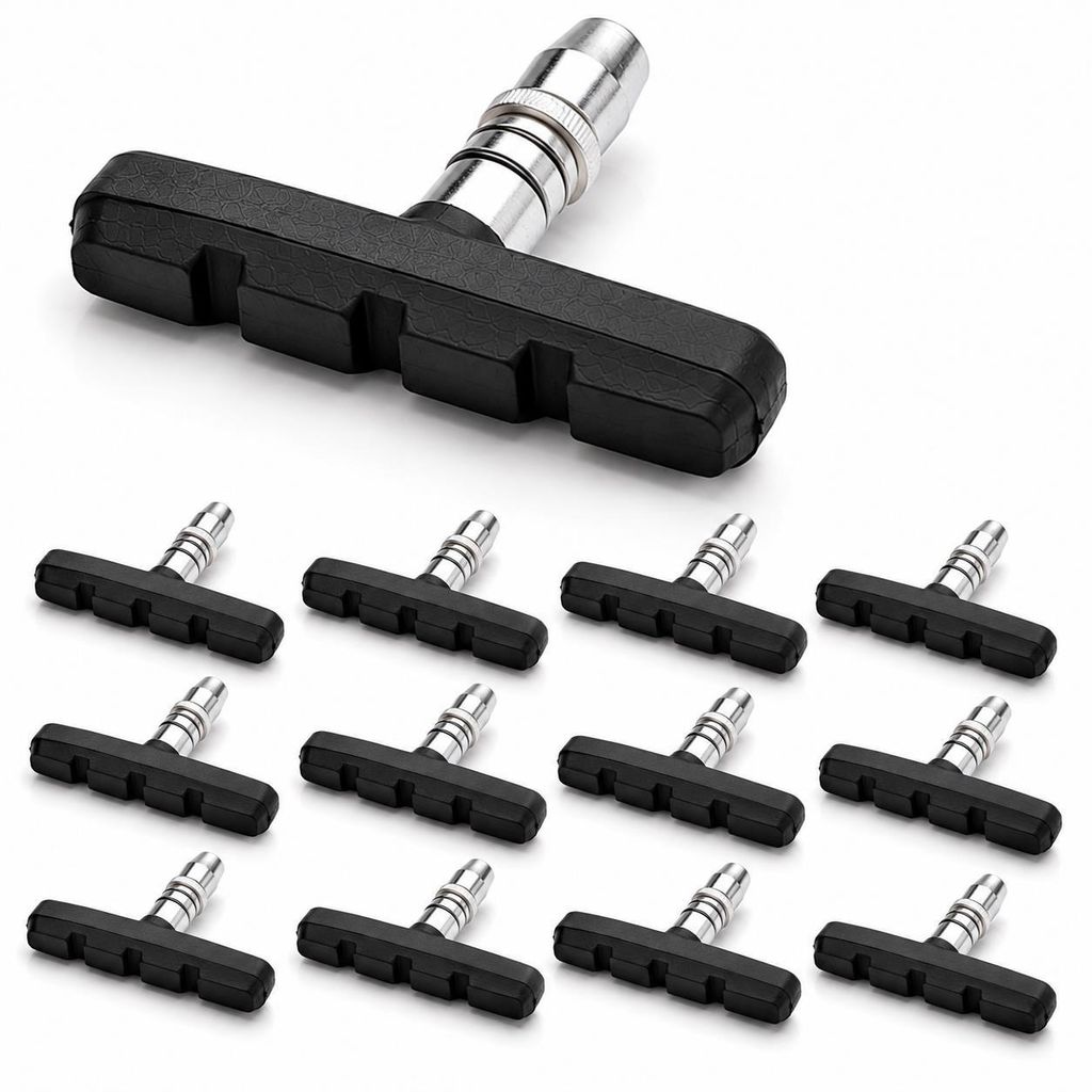 12 Stück Fahrrad Bremsen Set für Shimano | 6 Paar Bremsschuhe schwarz für das Fahrrad | V-Bremse 70mm V-Brake symmetrisch | Bremsbeläge | Brems...