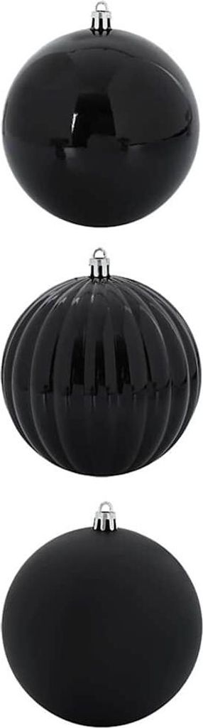 vidaXL Weihnachtsbaumkugel Set XXL 3 pcs Schwarz Kunststoff