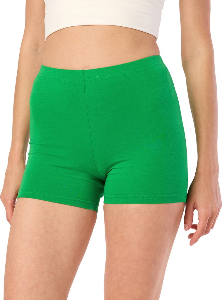 Merry Style Damen Shorts Radlerhose Kurze Hose Boxershorts aus Viskose MS10-283(Grün, XL)