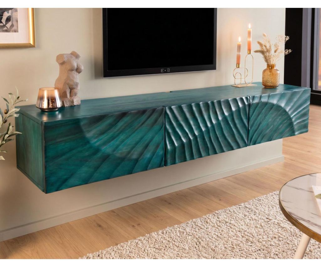 riess-ambiente TV-Board SCORPION 160cm türkis massives Produktbild 