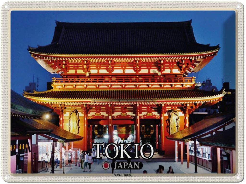 vianmo Blechschild 30x40 cm Tokio Japan Sensoji-Tempel Bildmotiv Reisemotiv Abenteuer Reisen