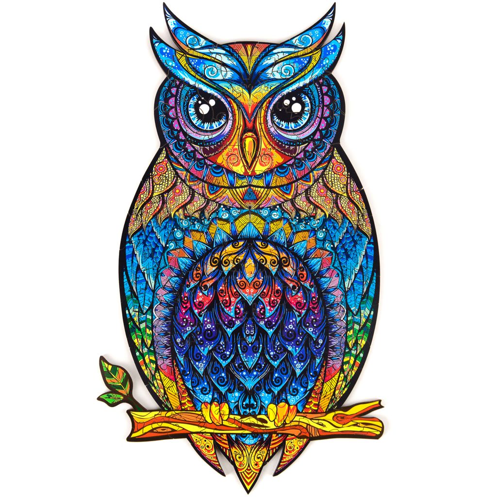 UNIDRAGON Charming Owl 15 x 26 cm 101 Teile Holz-Puzzle Produktbild 