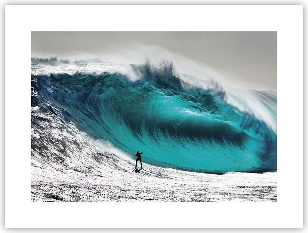 Poster - Poster ohne Rahmen - Surfen Welle Türkis - 40x30 cm - Wand Bild - Wanddeko - Wandbilder - Kunstposter - Wandposter - Bilder - Kunstdruck ...