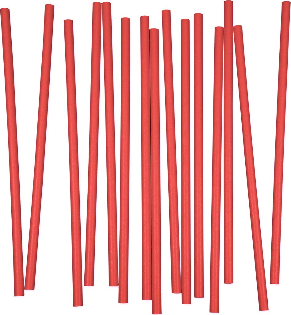 Papier Trinkhalme, rot, 250 x 8 mm, 4 lagig, 3250 Stück (1 Karton)