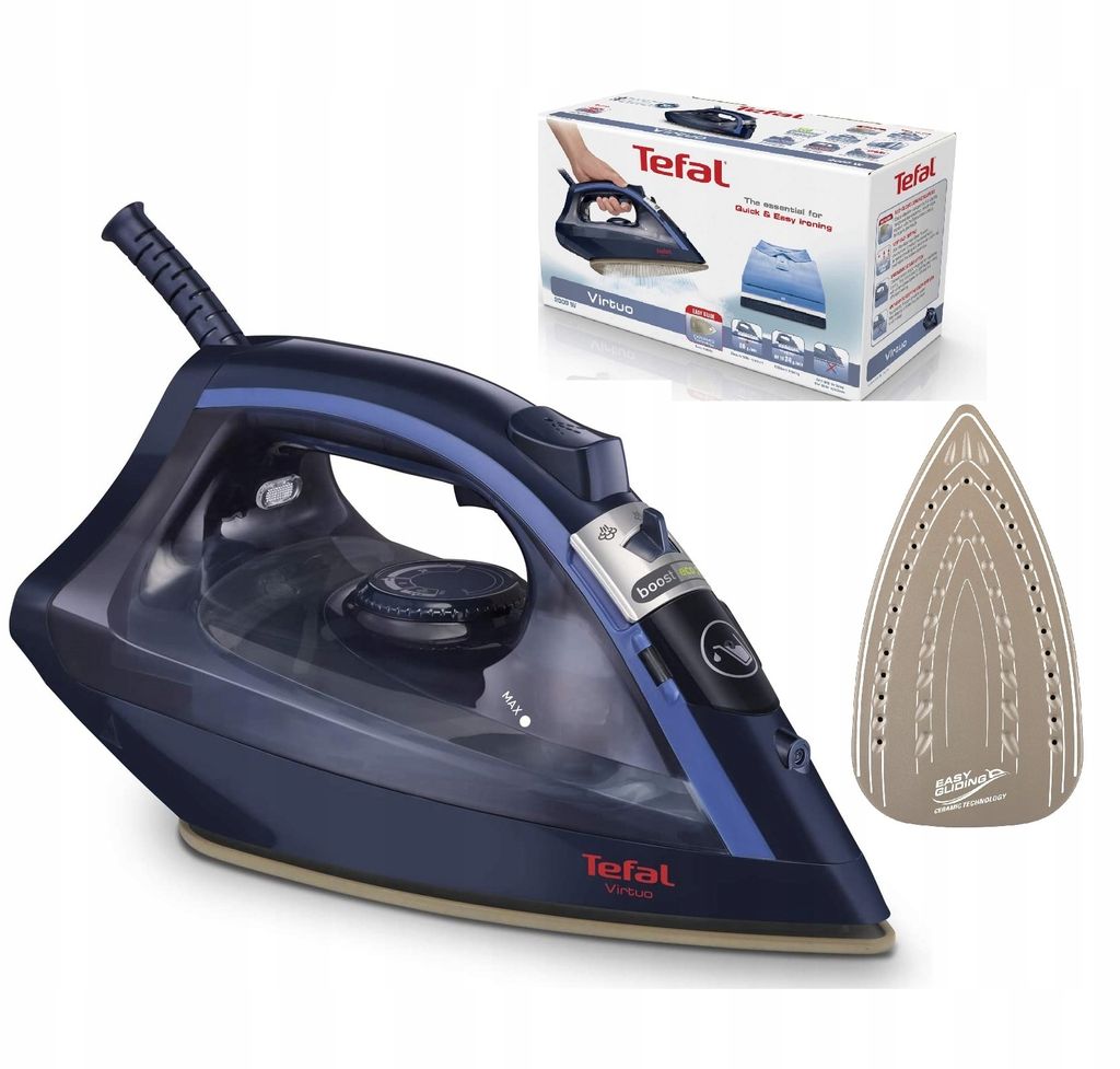 TEFAL Virtuo Dampfbügeleisen FV1739 Marineblau 2000W Produktbild 