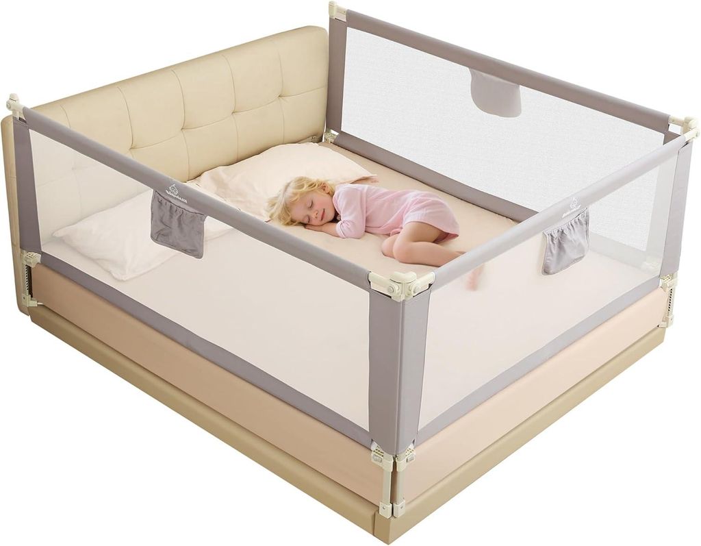 Klappbares Bettschutzgitter 3er-Set 2x200 cm und 1x180 cm Produktbild 