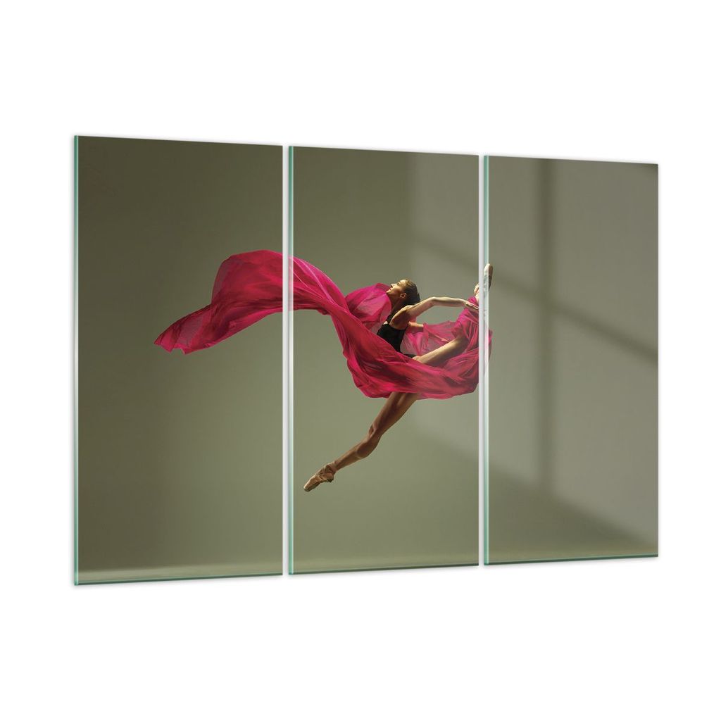 Bilder auf glas - 3 Teile - Tänzer Ballett Künstler - 165x110cm - Glasbilder - Wandbilder - Bilder - zum Aufhängen bereit - Wanddekoration aus G...