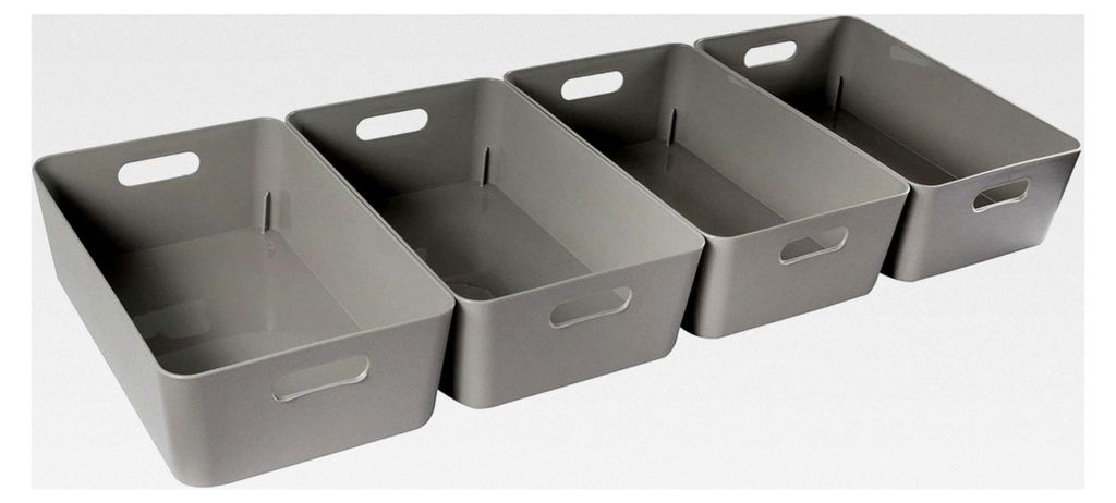Unterbett Organizer Set - 12 cm hoch - taupe - geeignet für Bettkasten 40x100 cm - Bett Aufbewahrung