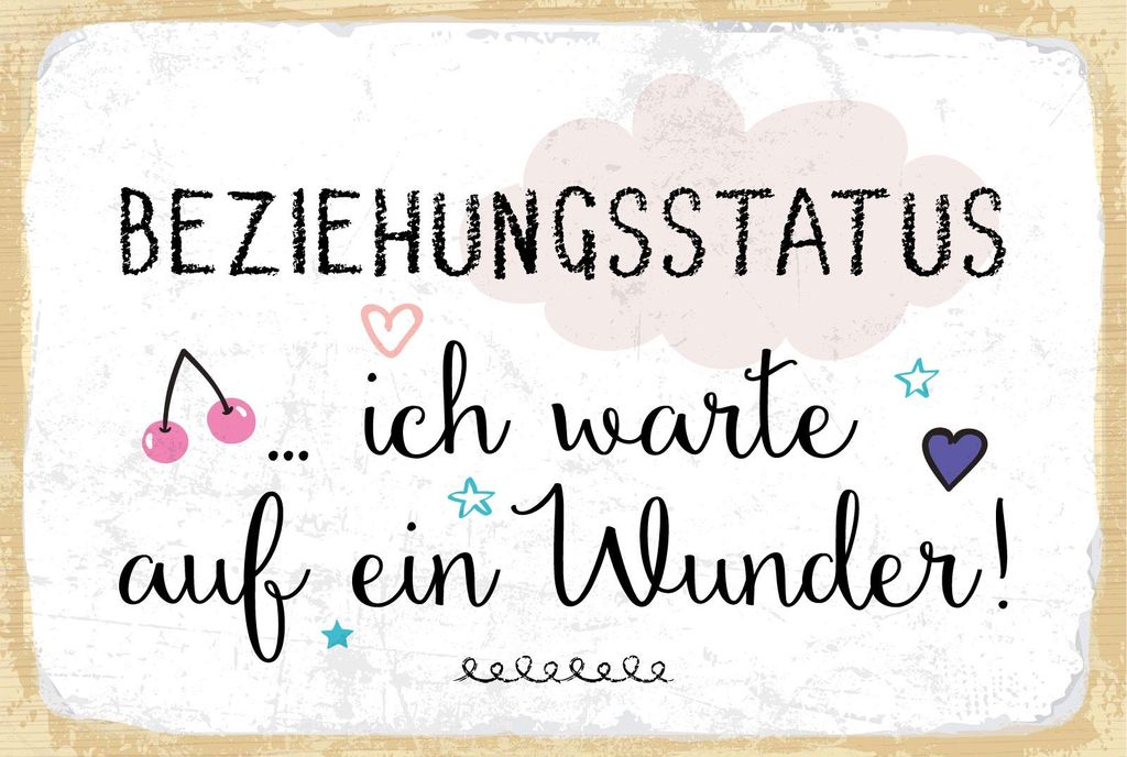 vianmo Blechschild 12x18 cm Beziehungsstatus ich warte auf ein Wunder