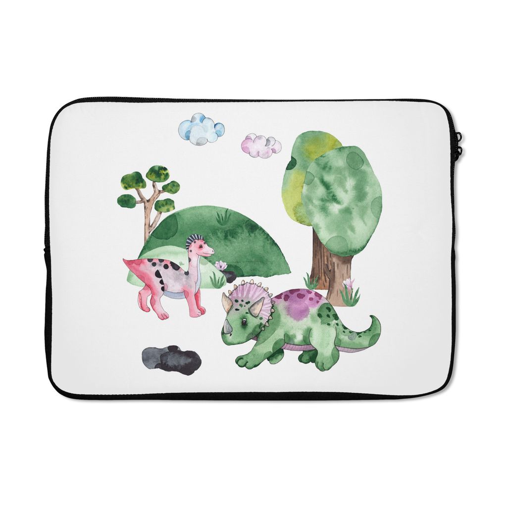 MuchoWow Laptop Hülle 13 Zoll Kinderzimmer - Zeichnung - Dinosaurier - Jungen - Mädchen - Kinder Laptoptasche - Laptophülle - Sleeve - Rundums...