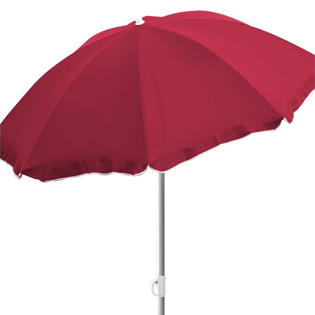 Sonnenschirm rund Ø1,80m rot Polyester knickbar UV Schutz Produktbild 