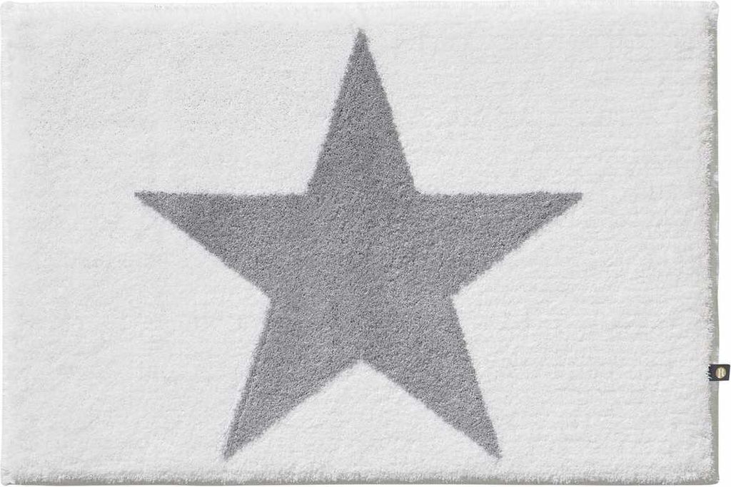 RHOMTUFT Badematte STARS 50 x 65 cm weiß/edelstahl