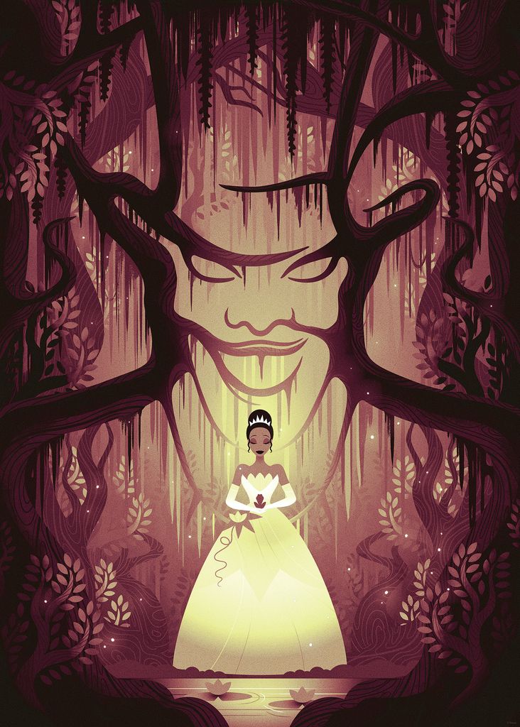 Komar Wandbild- Disney Tiana Dr. Facilier - Größe 50 x 70 cm