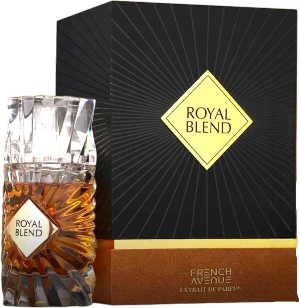 A perfume bottle and its box are displayed against a white background.
