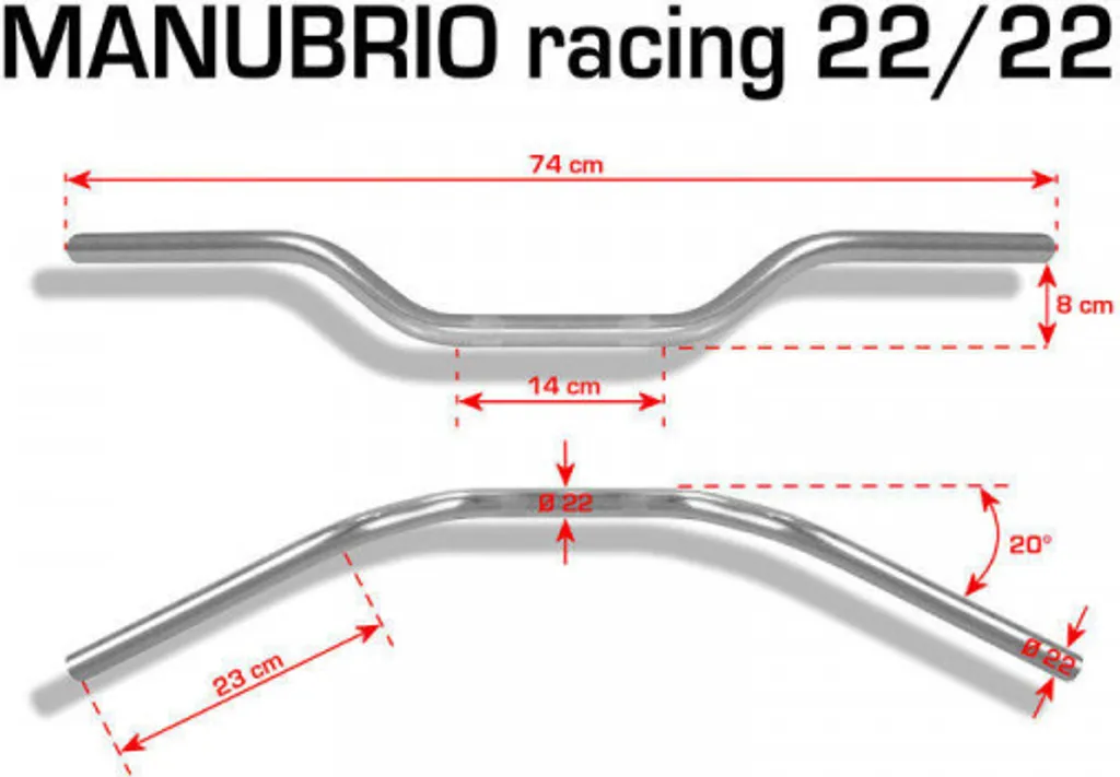 Guidon 22 mm BARRACUDA Superbike or aluminium anodisé et robuste