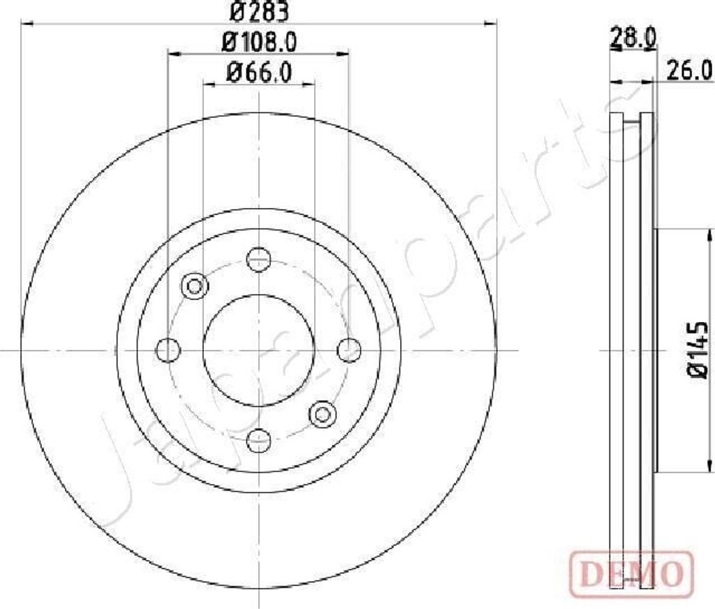 JAPANPARTS DI-0627C - OE 4246L8 Bremsscheibe, Vorderachse für 406