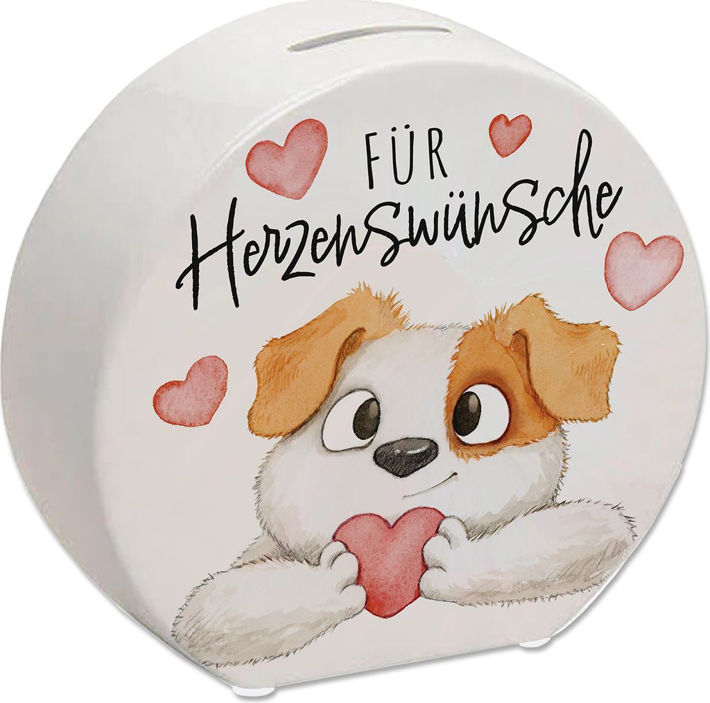 Hund Spardose mit Spruch Für Herzenswünsche