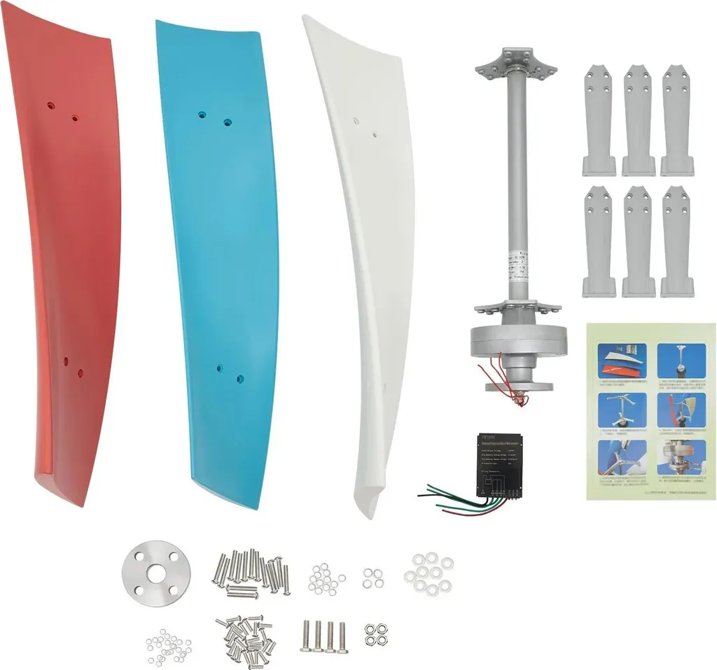 Éolienne verticale 400W 12V triphasée avec kit de montage complet - 4