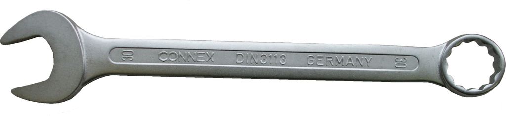 CONNEX Gabel-Ringschlüssel 30 mm, abgewinkelt, Chrom-Vanadium, COX539030
