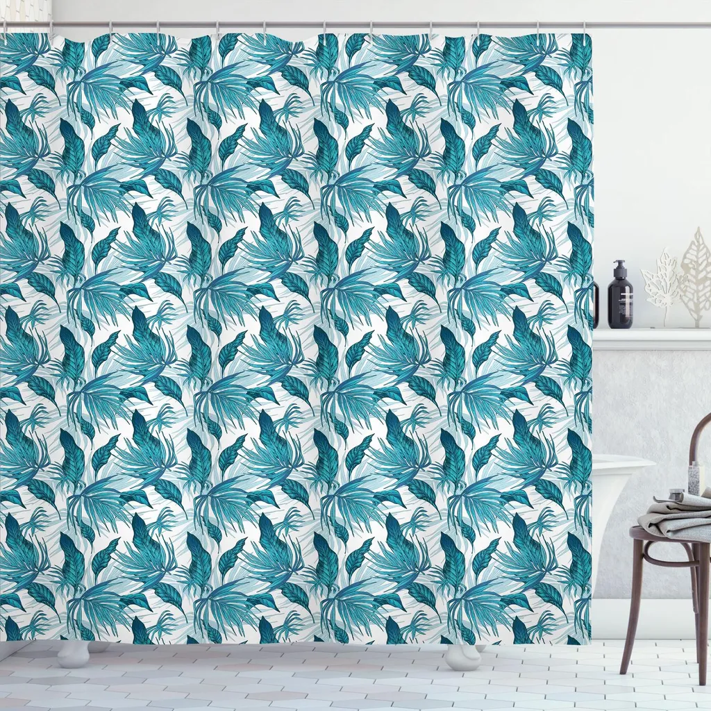 Tenda Doccia 175x200 ABAKUHAUS Poliestere Verde Blu