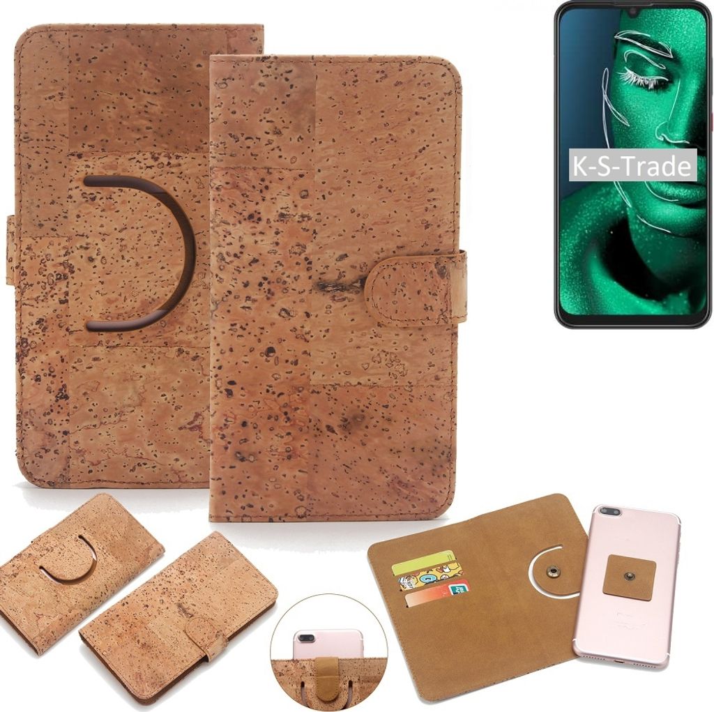 K-S-Trade Handy-Hülle Schutz-Hülle kompatibel mit ZTE Blade 10 Handyhülle Schutzhülle Korkhülle Kork-Hülle 1x