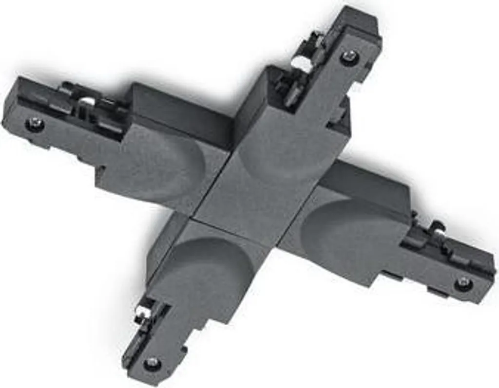 Trio Leuchten DUOline X-Connector Nero Opaco | Connettore a Croce 2-Fasi