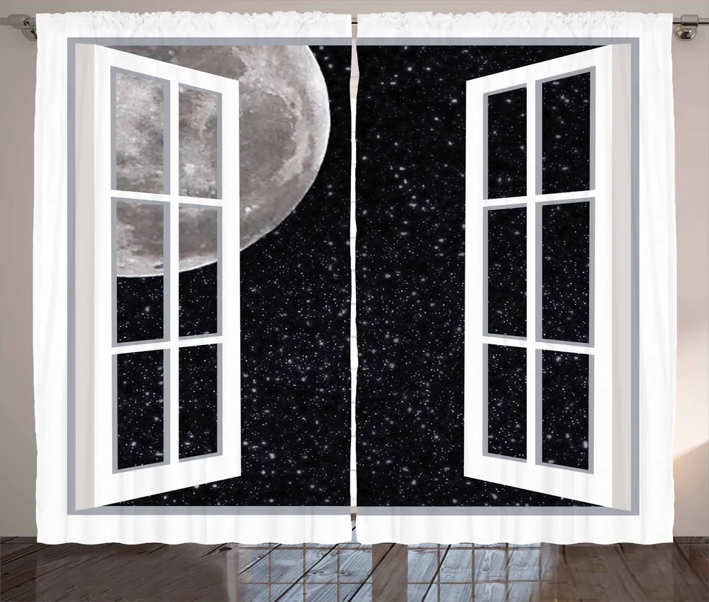 Rideaux Universels Décoratifs Motif Espace pour Grande Fenêtre 280x225cm