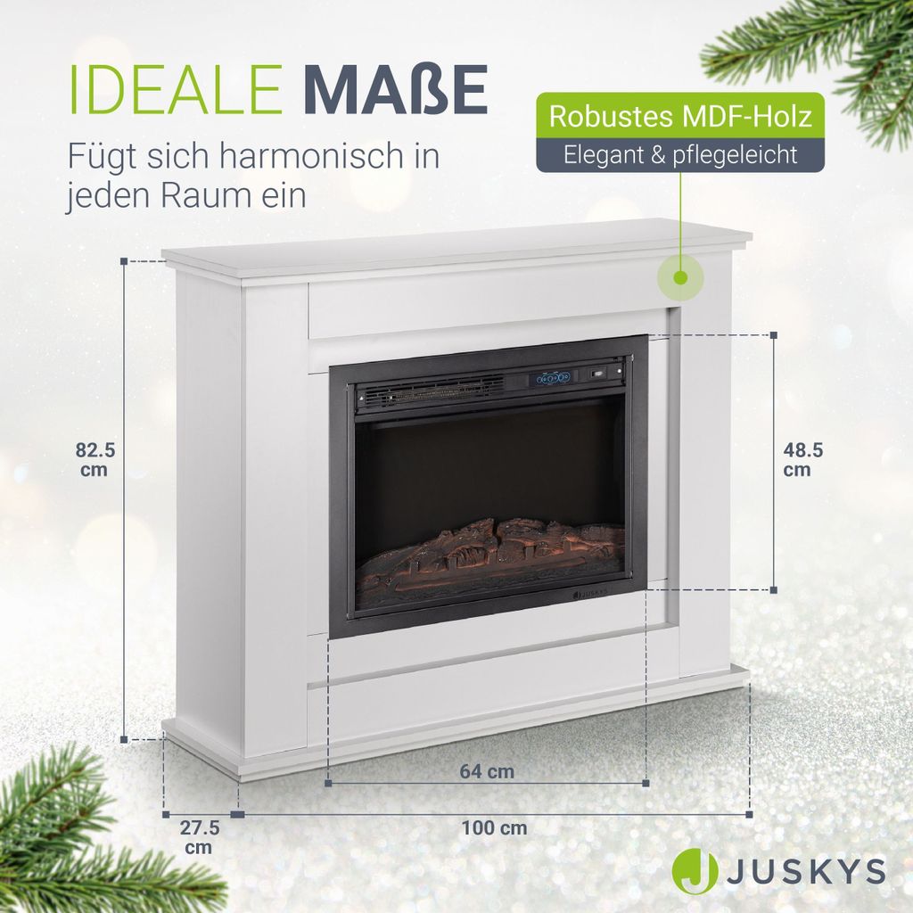 Juskys Elektrokamin 1000 / 2000 W - Standkamin mit Heizung, Produktbild 4