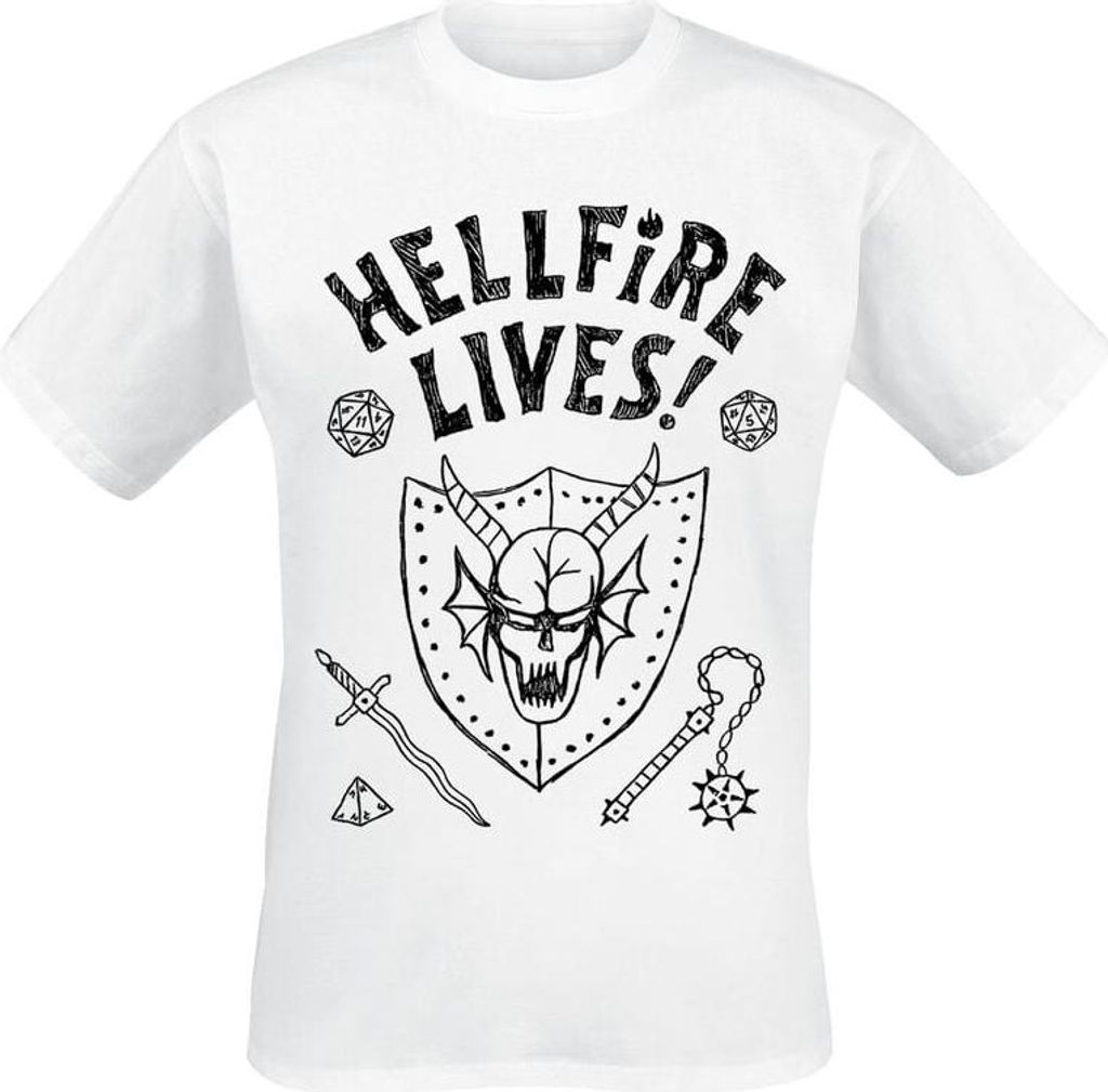 Stranger Things T-Shirt Herren Season 5 - Hellfire Lives! weiß 5XL