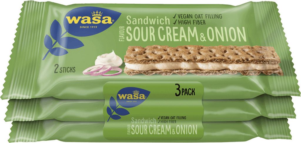 Wasa sandwich di pane croccante panna acida e cipolle panna Immagine del prodotto 