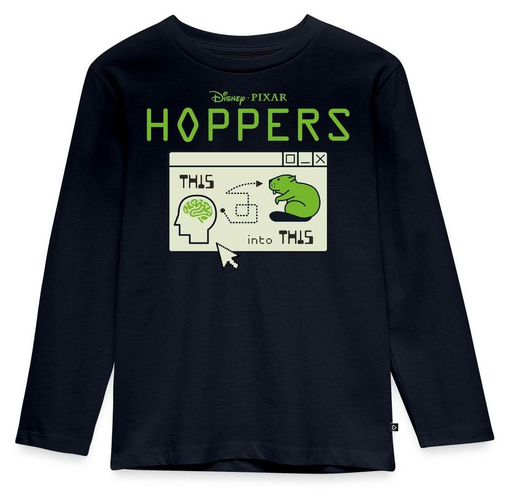 Spreadshirt Hoppers Von Mensch Zu Biber Und Zurück Kinder Premium Langarmshirt, 122/128 (6 Jahre), Navy