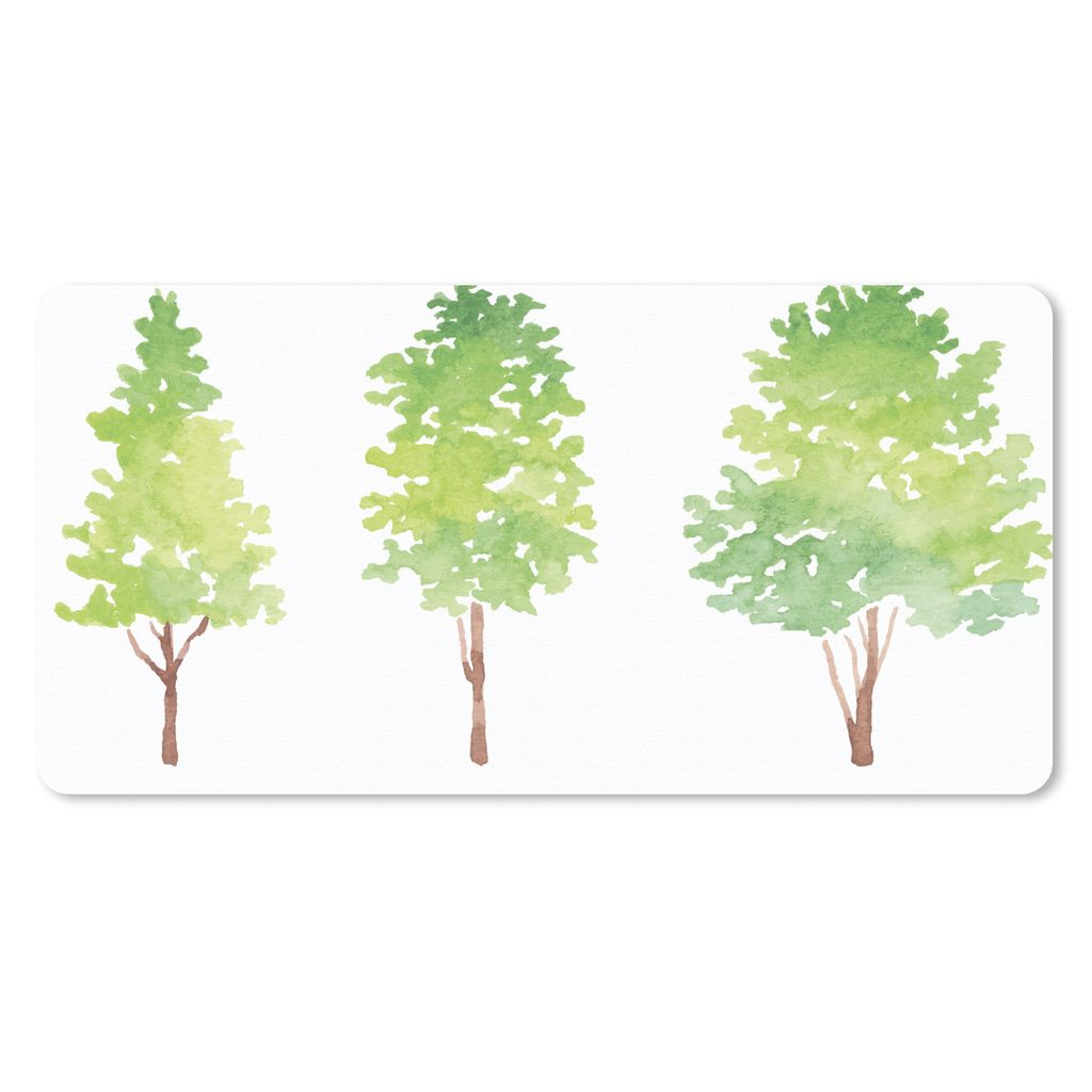 MuchoWow Mauspad Mousepad Aquarell - Baum 60x30 cm - Mousepads - Maus Mat - Pad - Mausunterlage - Nachhaltig