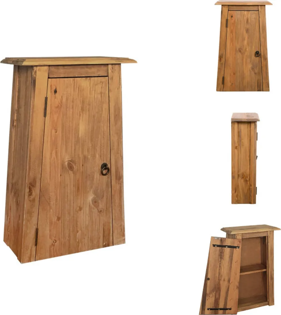 Meuble de rangement suspendu en bois de pin pour salle de bain 70 cm