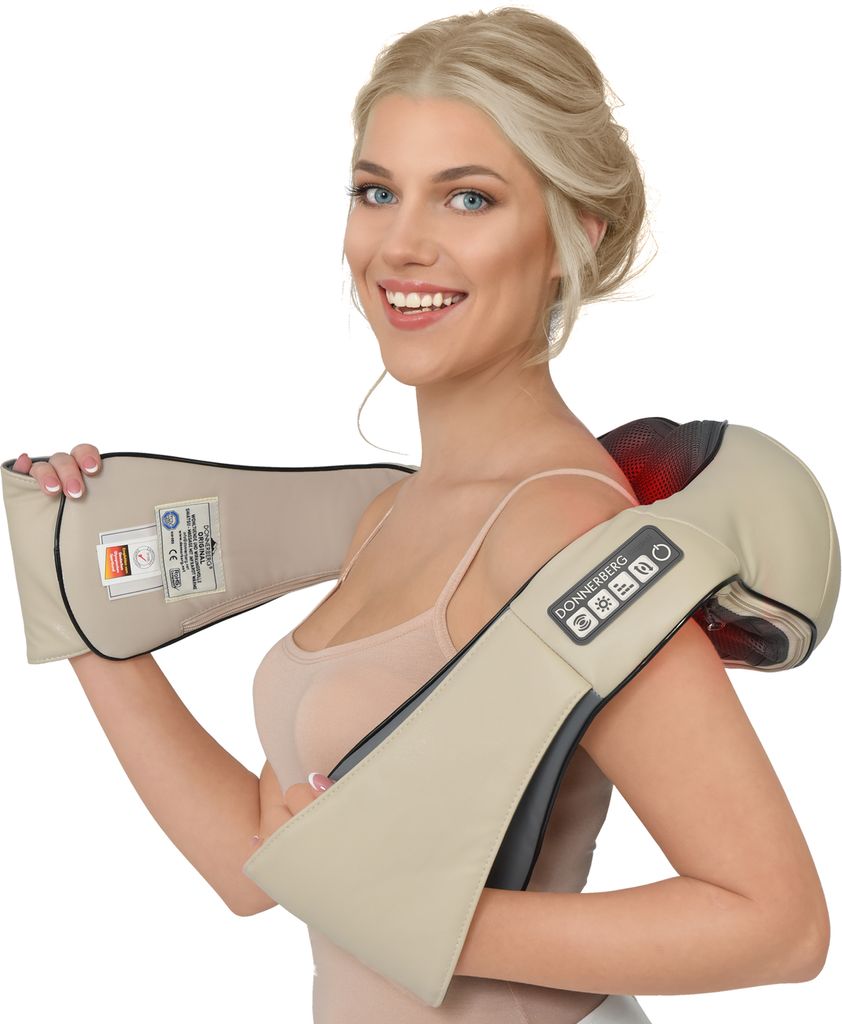 Donnerberg DAS ORIGINAL NM-089 Nackenmassagegerät in Beige mit Infrarotwärme und Vibration